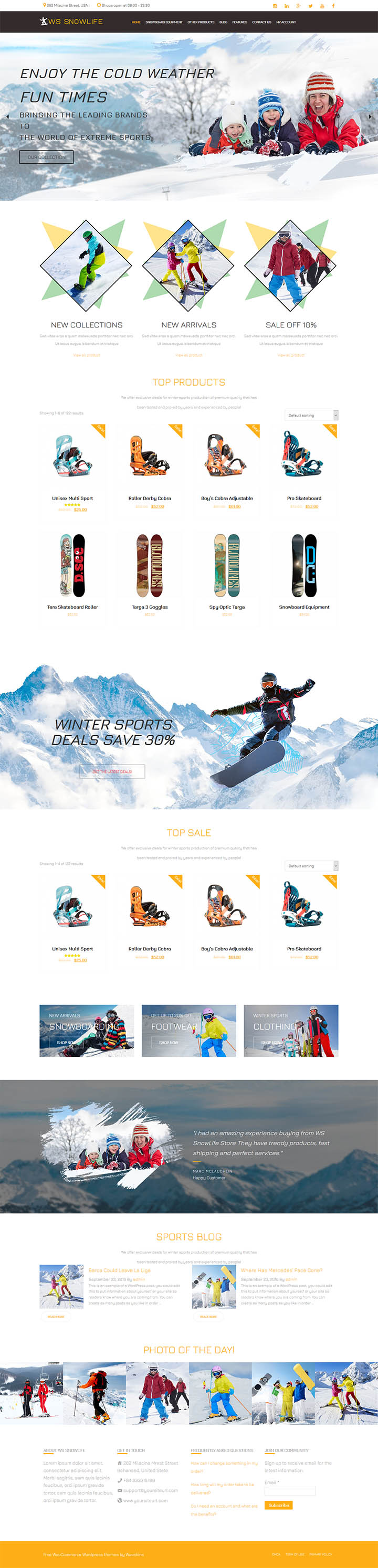 WordPress шаблон WooSkins Snowlife