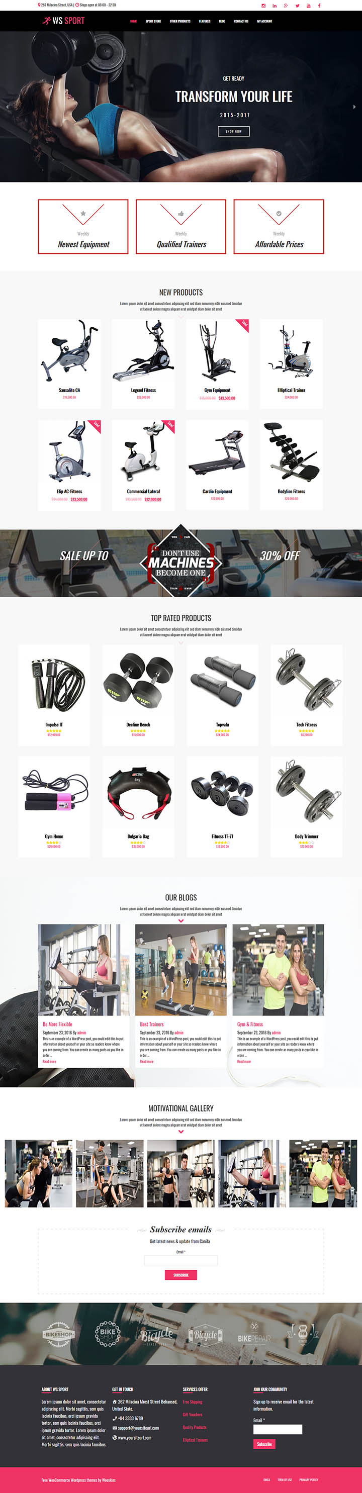 WordPress шаблон WooSkins Sport