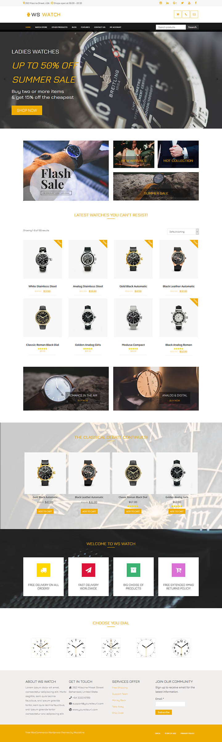 WordPress шаблон WooSkins Watch