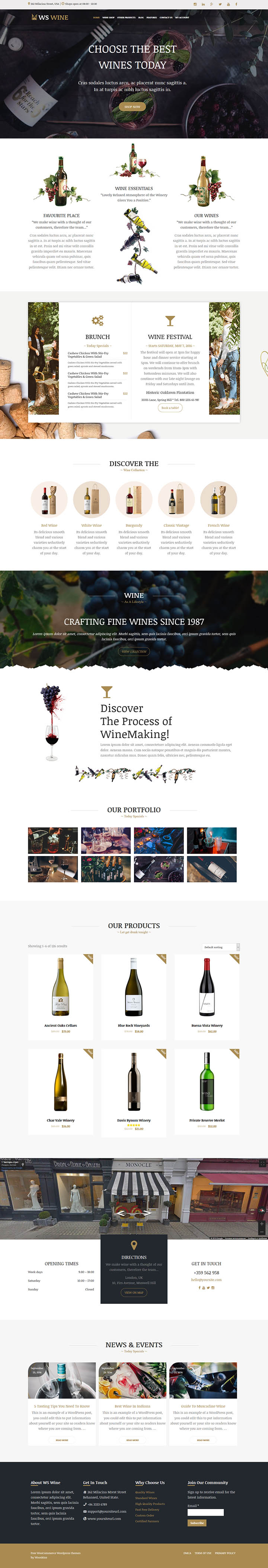 WordPress шаблон WooSkins Wine
