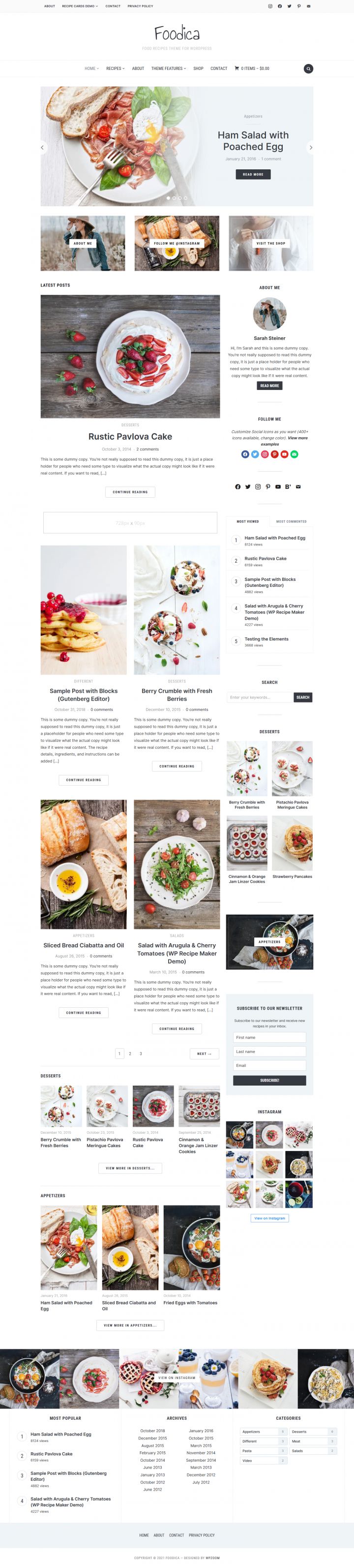 WordPress шаблон WPZoom Foodica