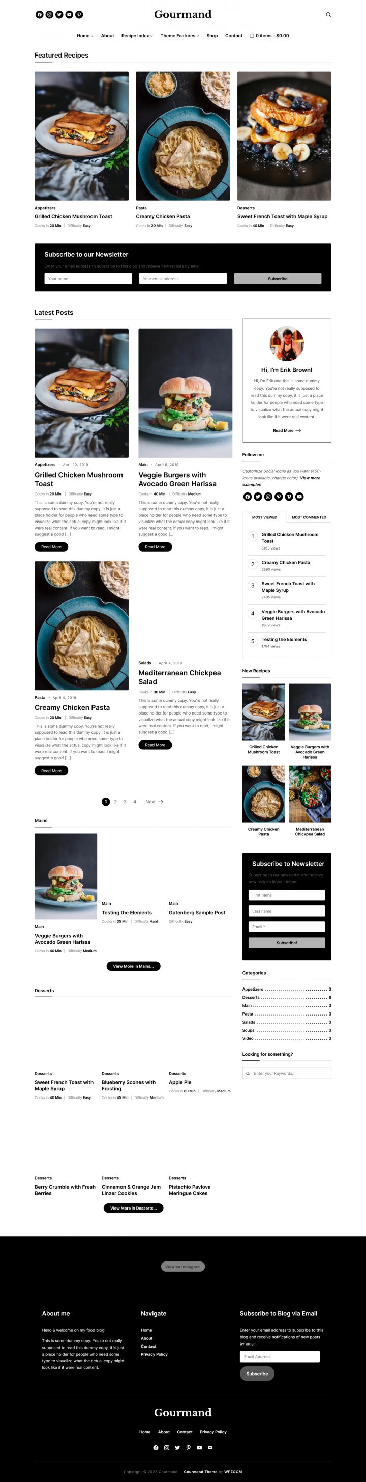 WordPress шаблон WPZoom Gourmand