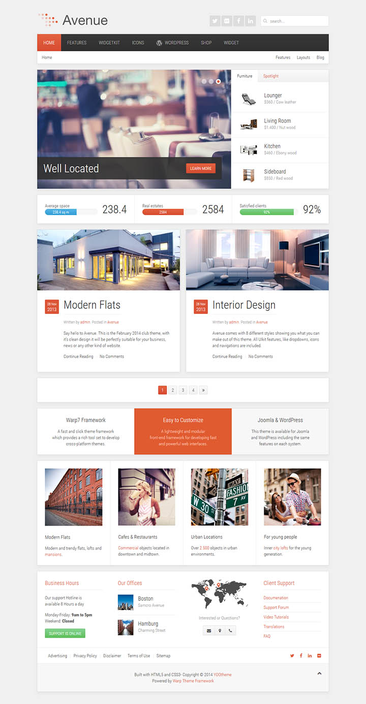 WordPress шаблон YOOtheme Avenue