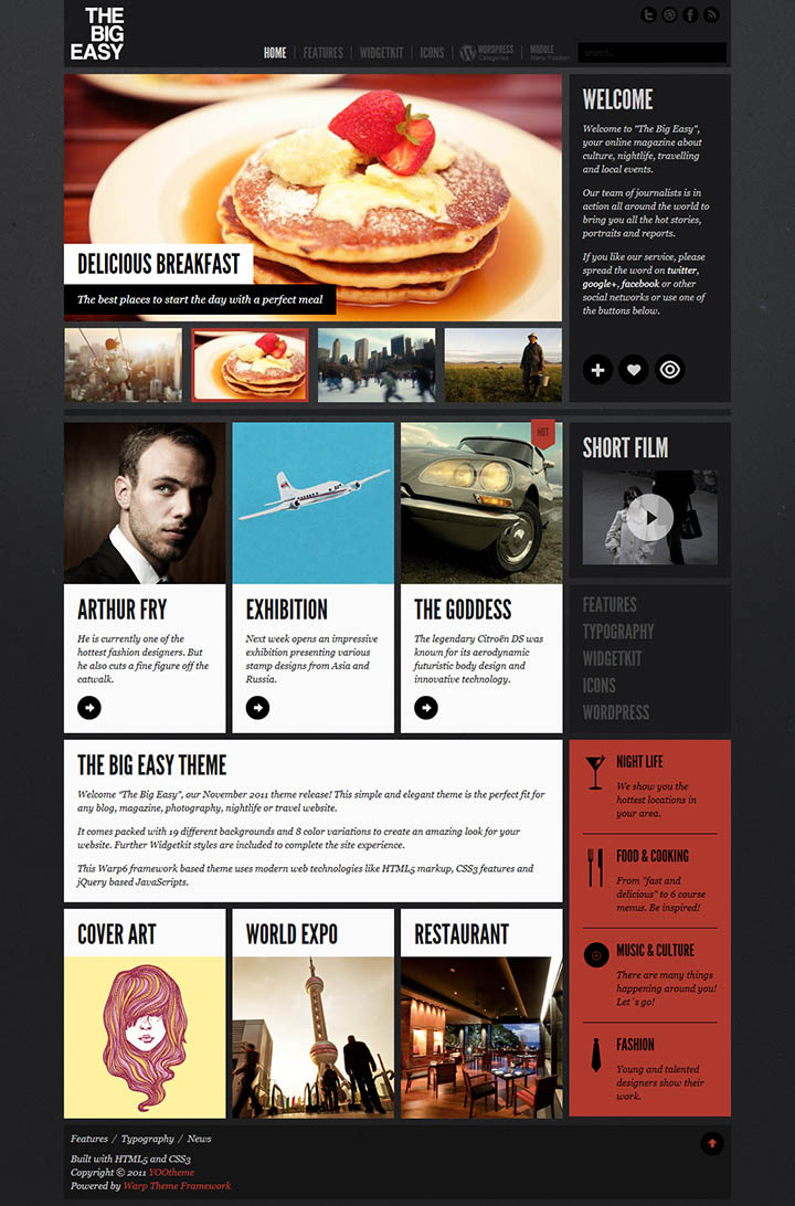 WordPress шаблон YOOtheme BigEasy