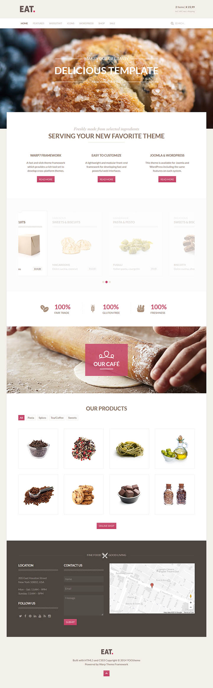 WordPress шаблон YOOtheme Eat