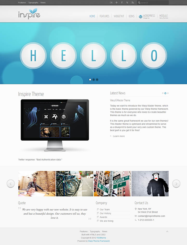 WordPress шаблон YOOtheme Inspire