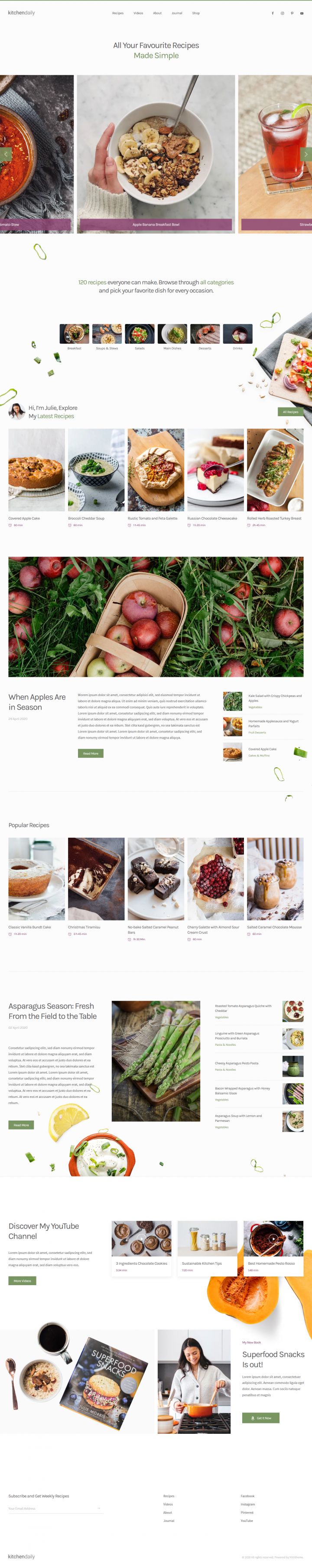 WordPress шаблон YOOtheme Kitchen Daily