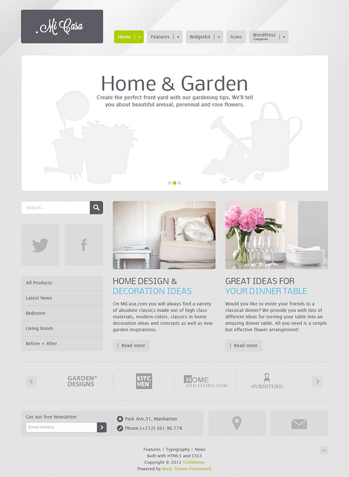 WordPress шаблон YOOtheme Micasa