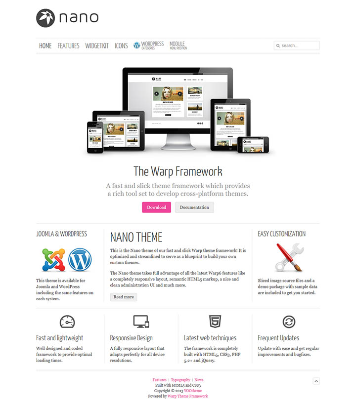 WordPress шаблон YOOtheme Nano2