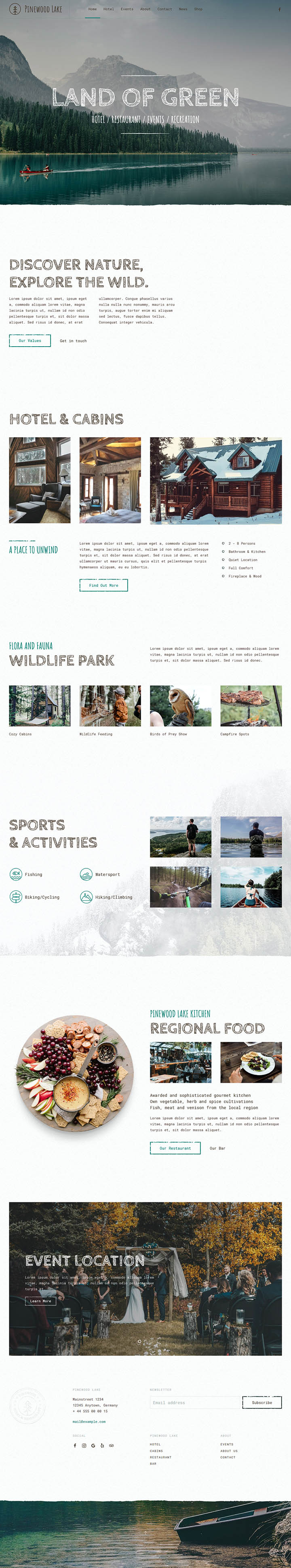 WordPress шаблон YOOtheme Pinewood Lake