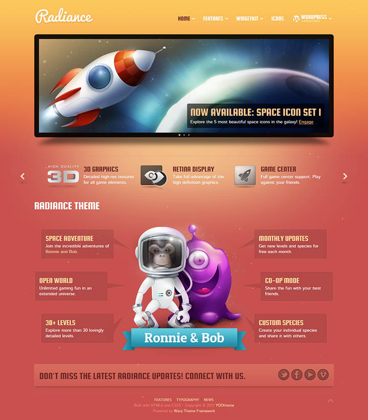 WordPress шаблон YOOtheme Radiance