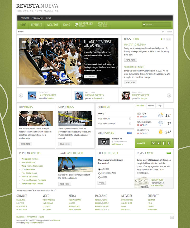 WordPress шаблон YOOtheme Revista