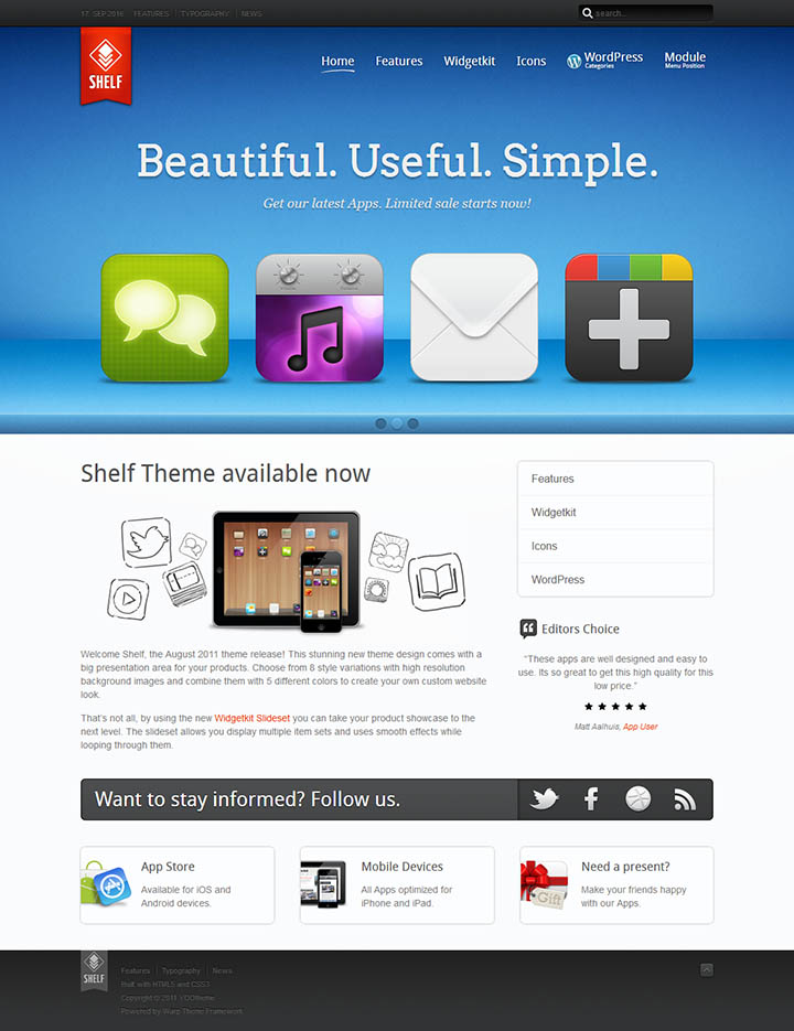 WordPress шаблон YOOtheme Shelf