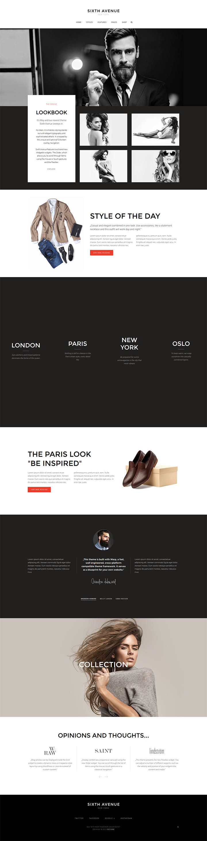 WordPress шаблон YOOtheme Sixth Avenue