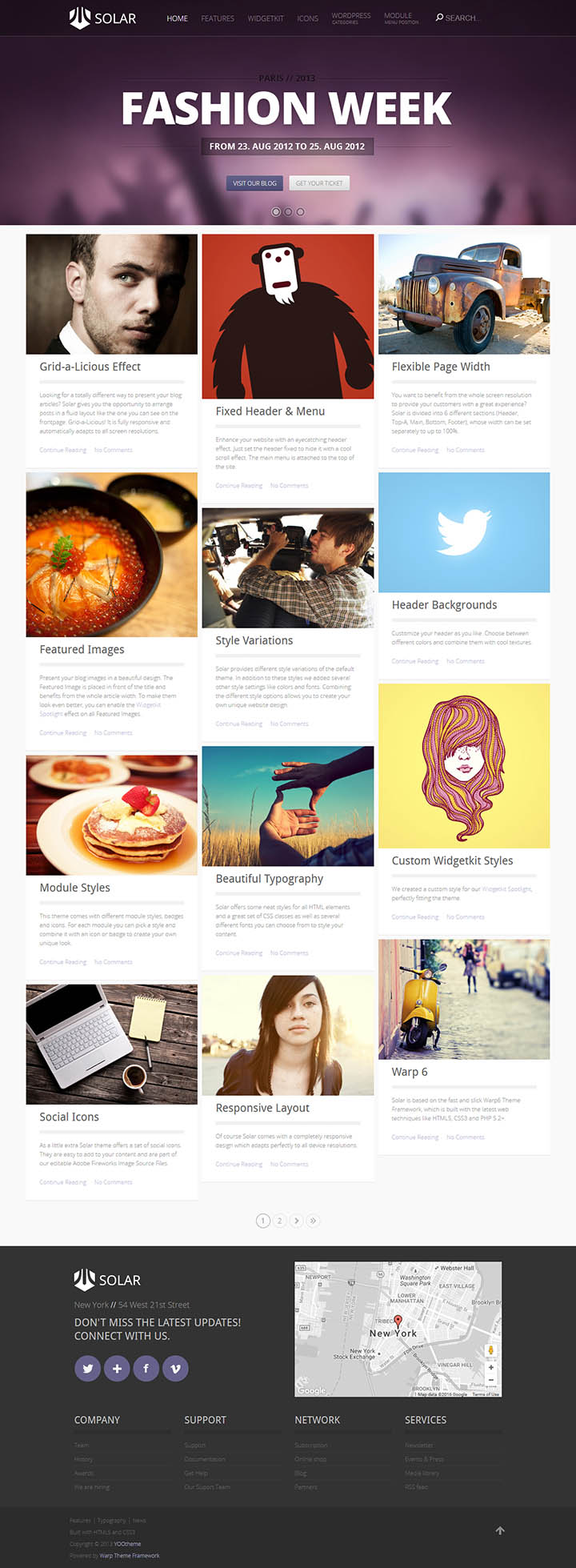 WordPress шаблон YOOtheme Solar