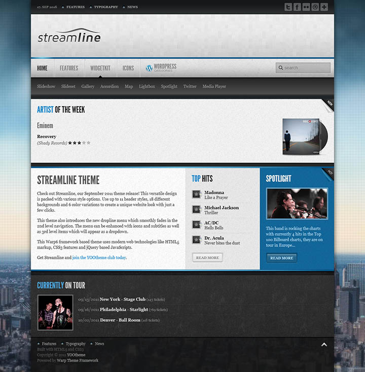 WordPress шаблон YOOtheme Streamline