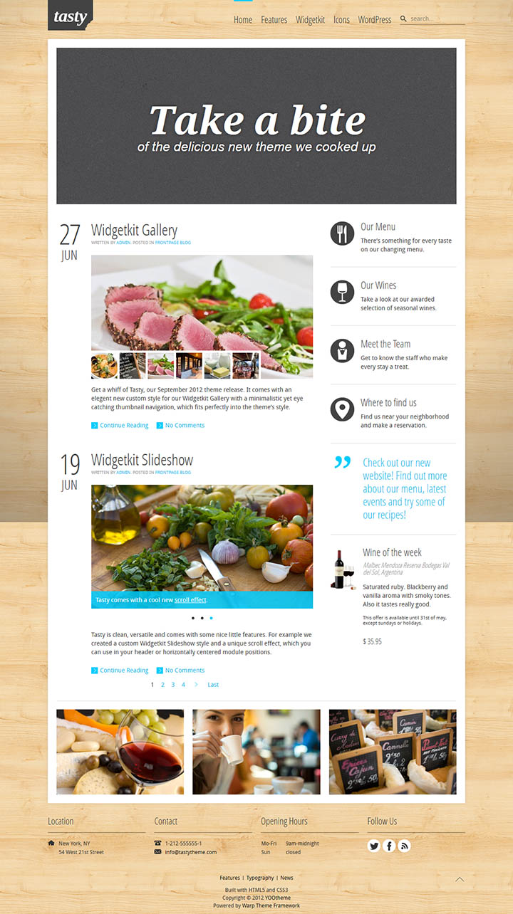 WordPress шаблон YOOtheme Tasty