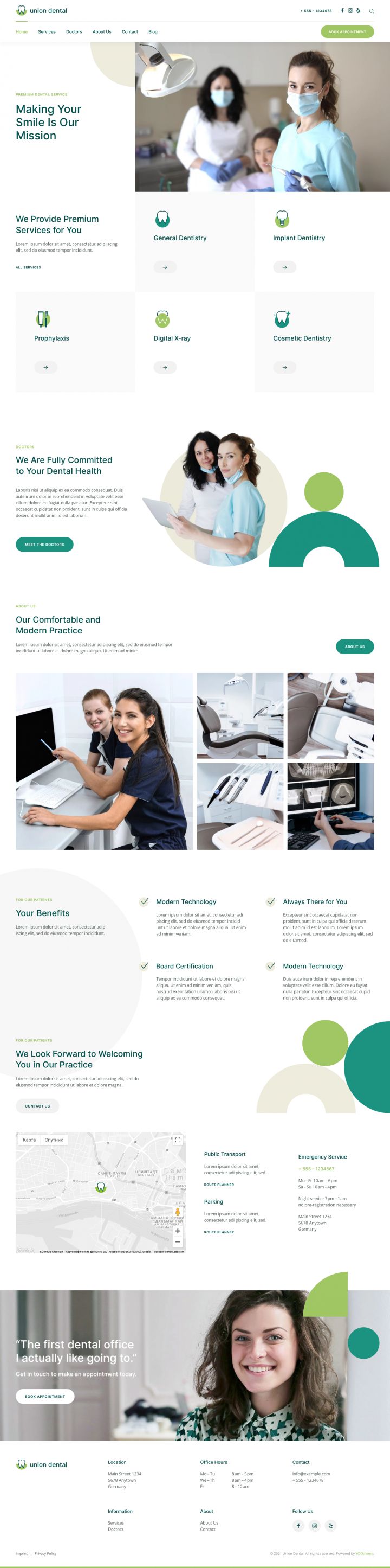 WordPress шаблон YOOtheme Union Dental