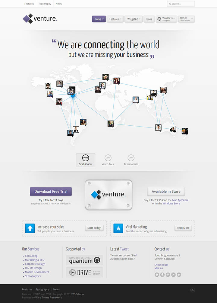 WordPress шаблон YOOtheme Venture