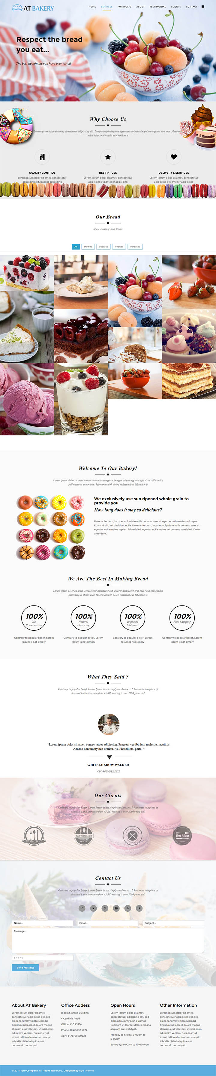 Joomla шаблон AGE Themes Bakery Onepage