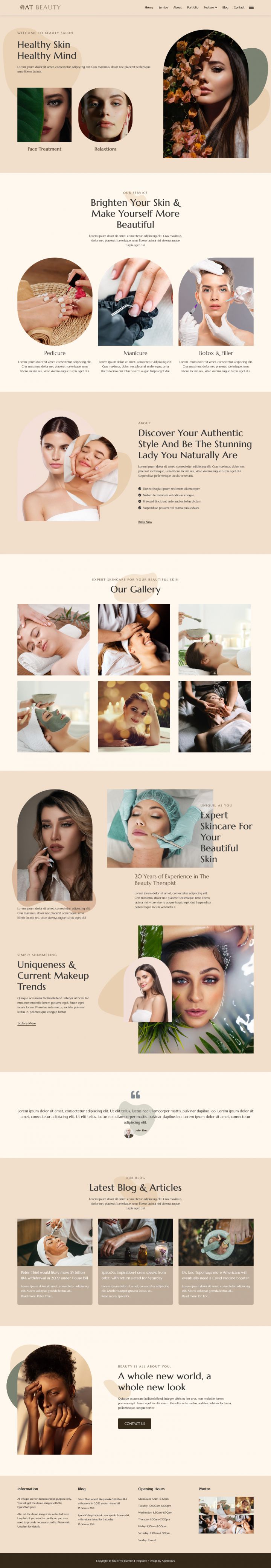 Шаблон для Joomla AGE Themes Beauty Onepage скачать бесплатно