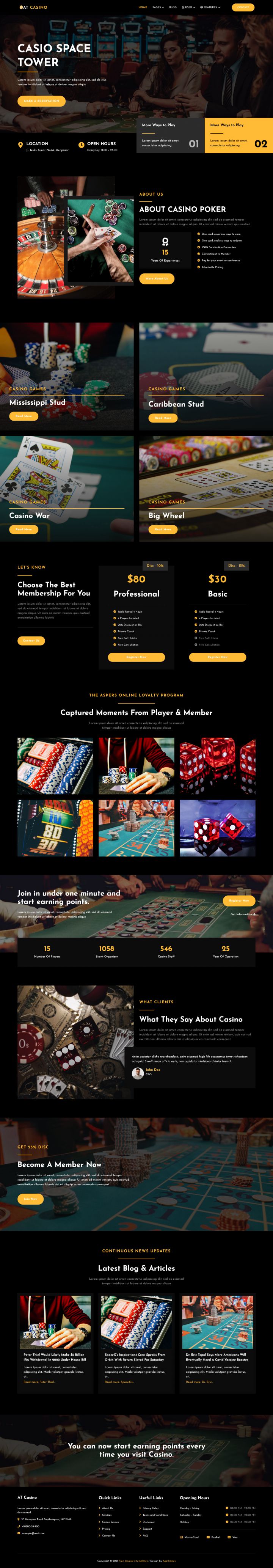 Joomla шаблон AGE Themes Casino