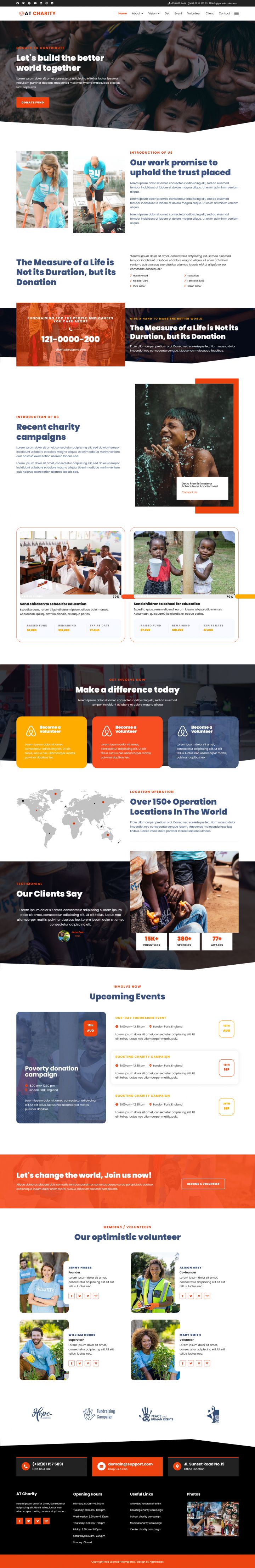 Joomla шаблон AGE Themes Charity Onepage