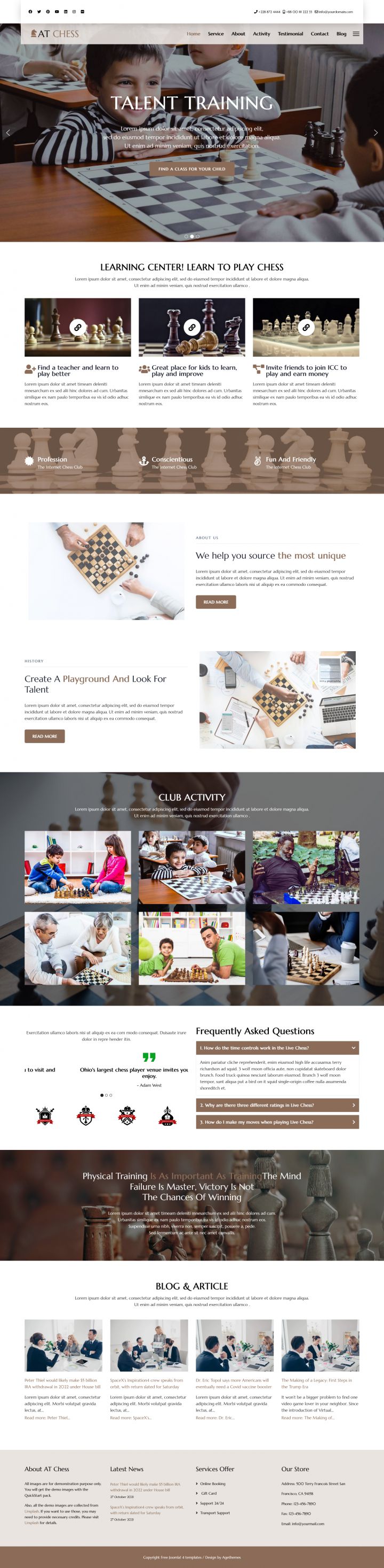 Joomla шаблон AGE Themes Chess Onepage