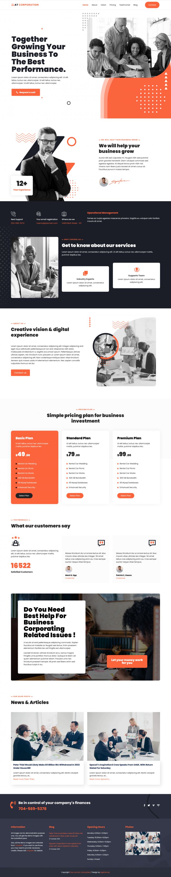 Joomla шаблон AGE Themes Corporation Onepage