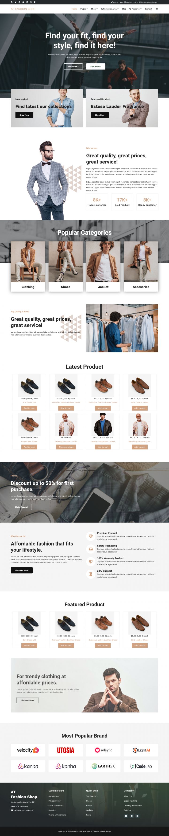 Joomla шаблон AGE Themes Fashion Shop