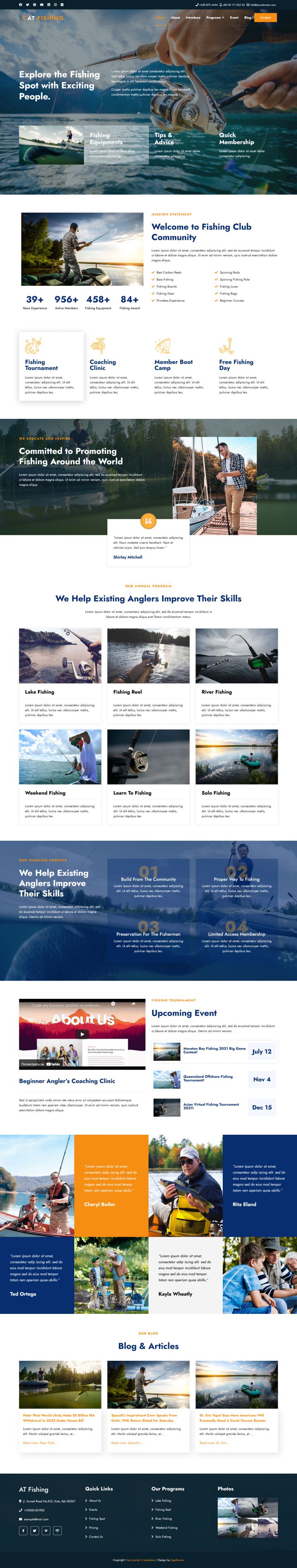 Joomla шаблон AGE Themes Fishing Onepage