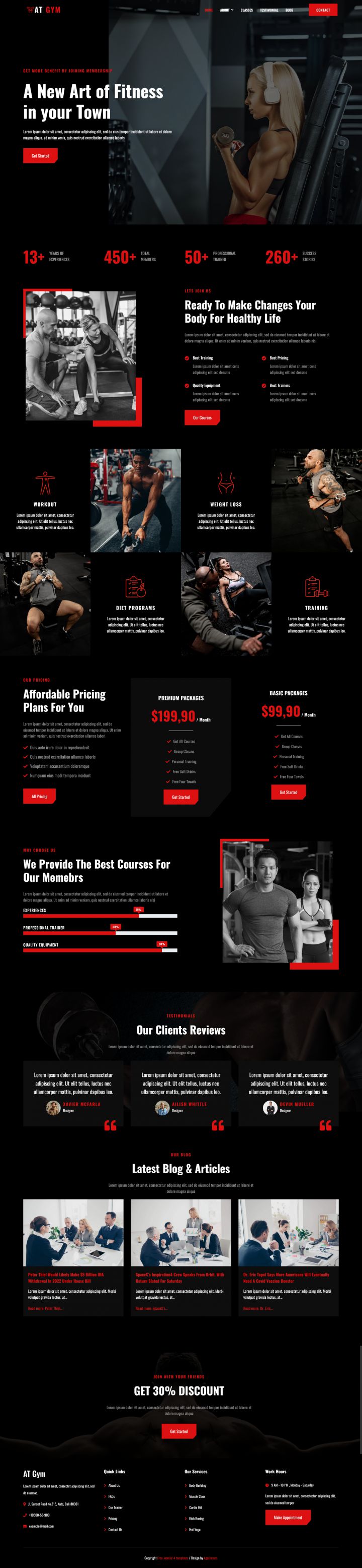 Joomla шаблон AGE Themes Gym Onepage