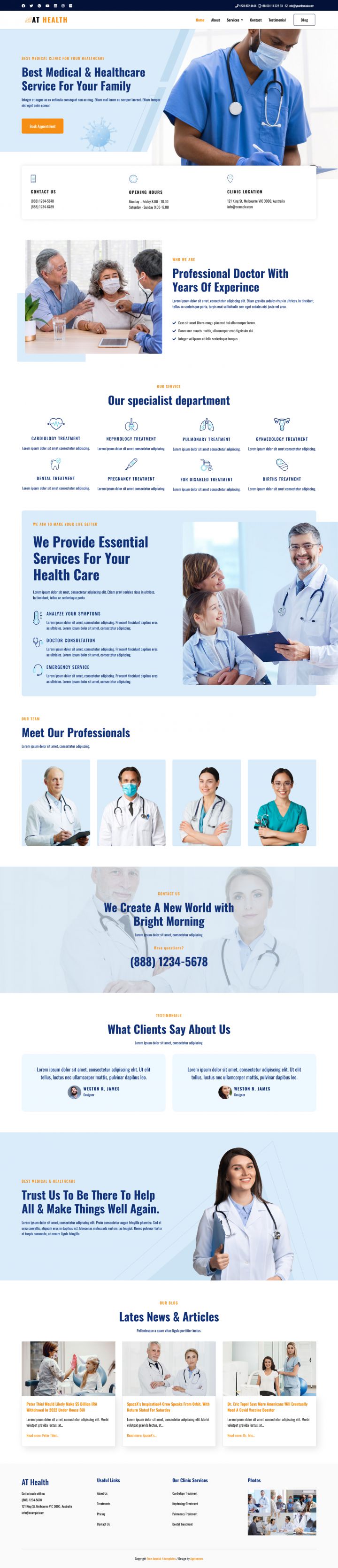 Joomla шаблон AGE Themes Health Onepage