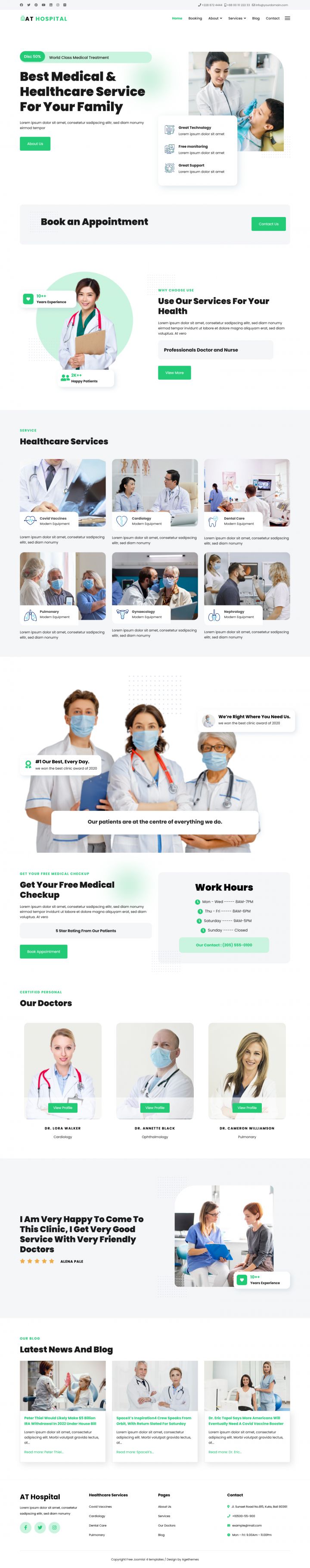 Шаблон AGE Themes Hospital Onepage Joomla шаблон AGE Themes Hospital Onepage