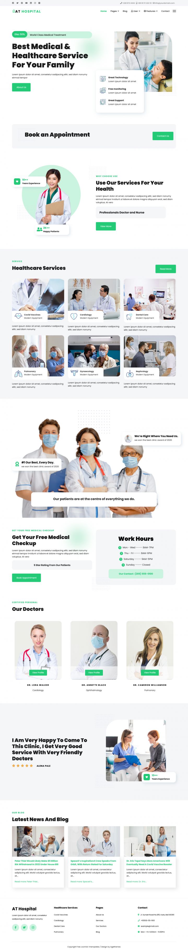 Joomla шаблон AGE Themes Hospital