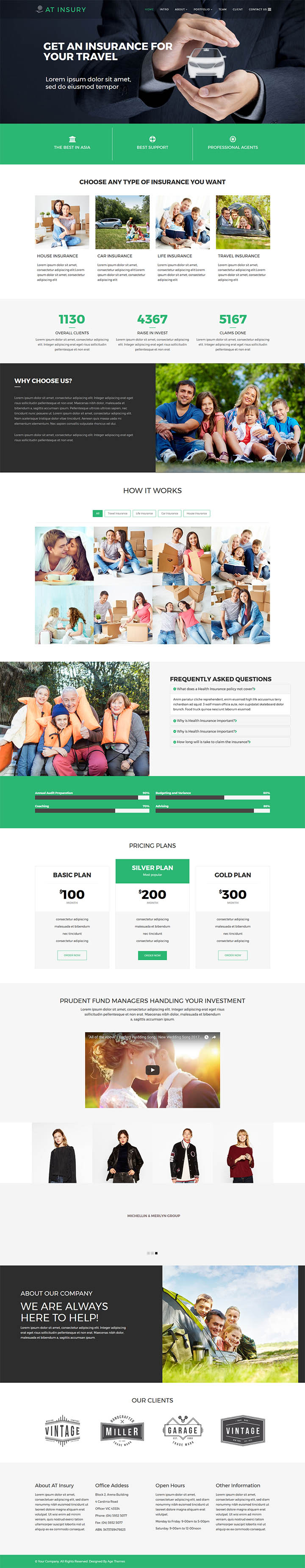 Joomla шаблон AGE Themes Insury Onepage