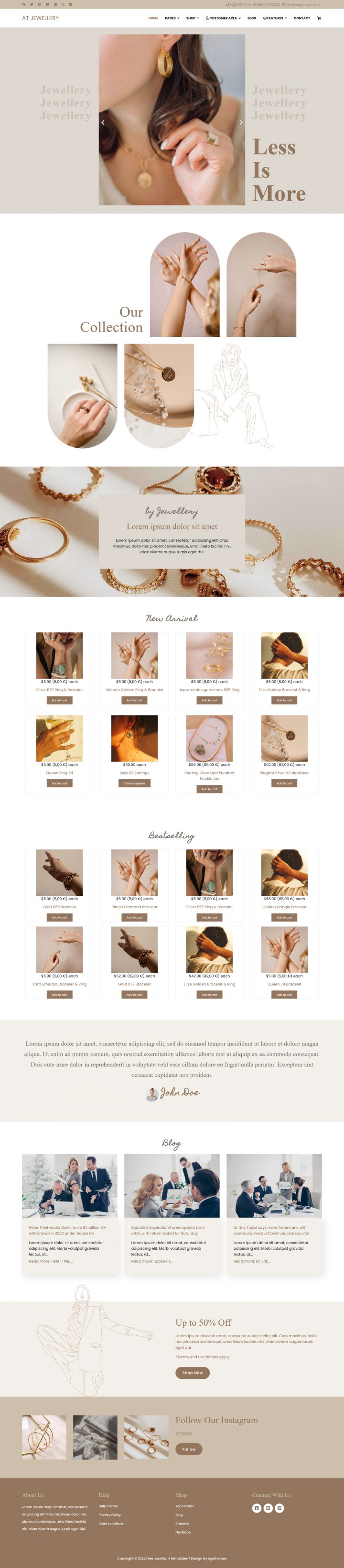 Joomla шаблон AGE Themes Jewellery Store