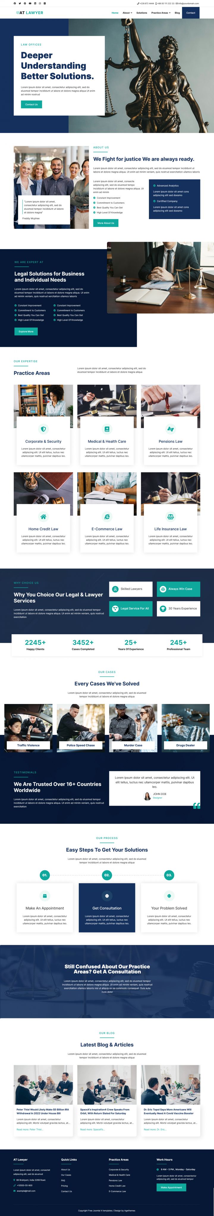 Joomla шаблон AGE Themes Lawyer Onepage