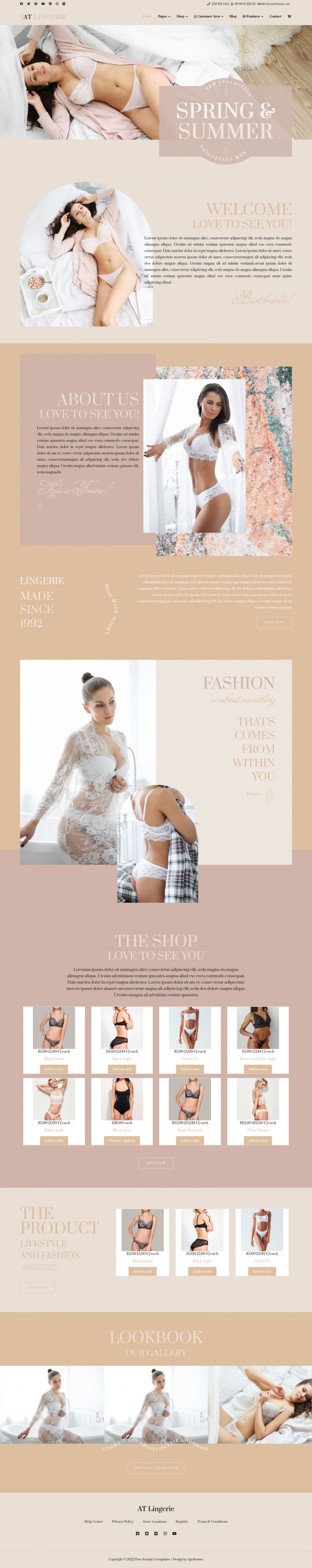 Joomla шаблон AGE Themes Lingerie