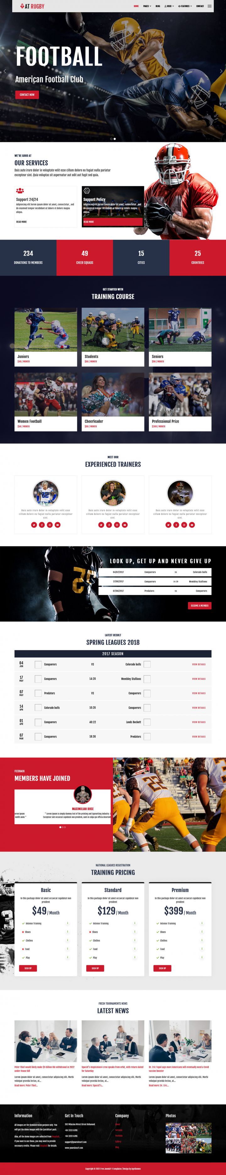 Joomla шаблон AGE Themes Rugby