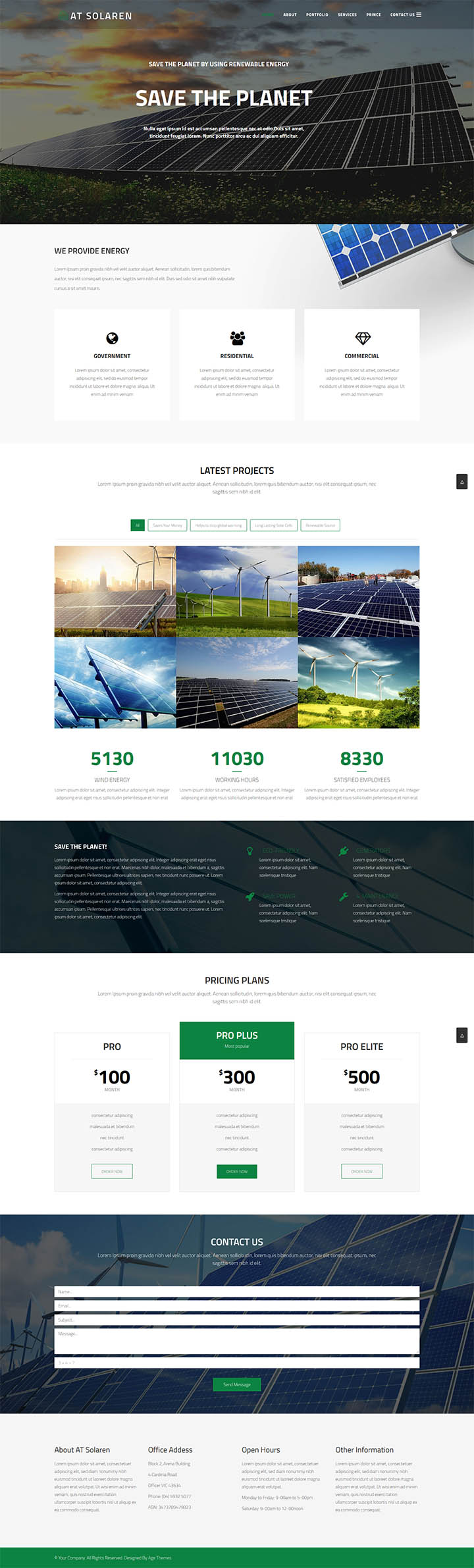 Joomla шаблон AGE Themes Solaren Onepage