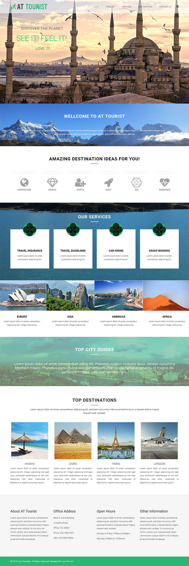 Joomla шаблон AGE Themes Tourist Onepage