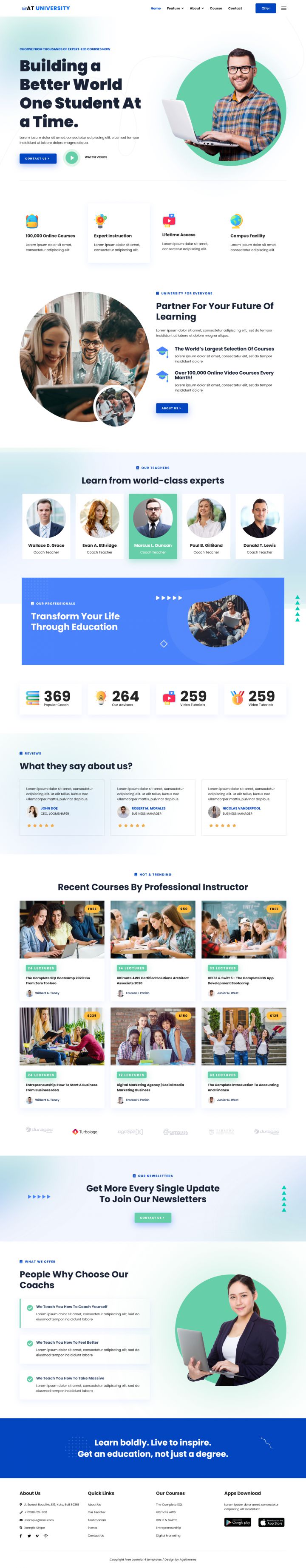 Joomla шаблон AGE Themes University Onepage