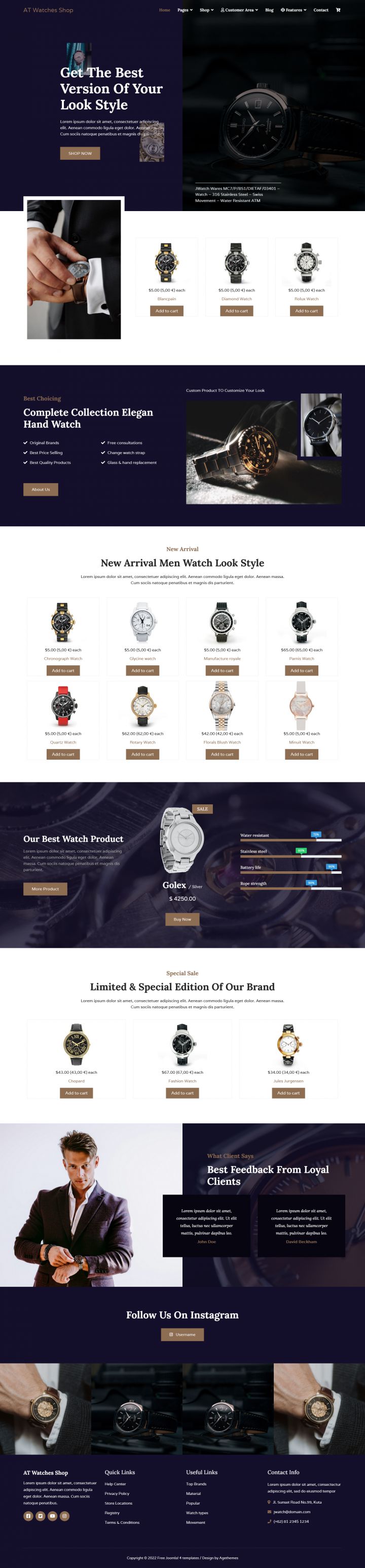 Joomla шаблон AGE Themes Watches Shop