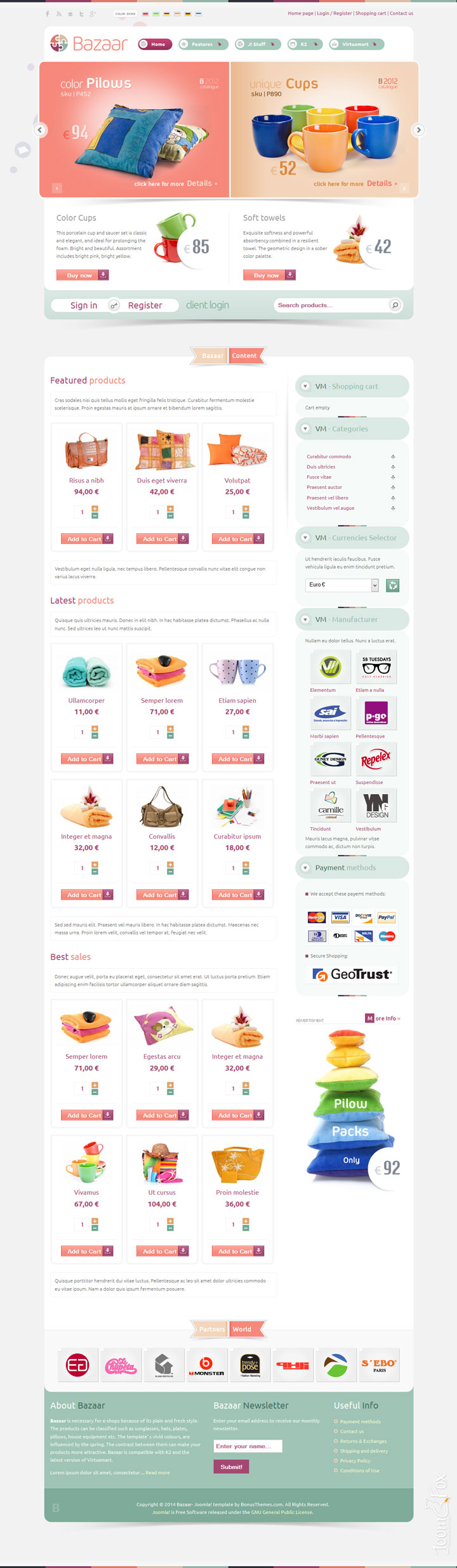 Joomla шаблон BonusThemes Bazaar