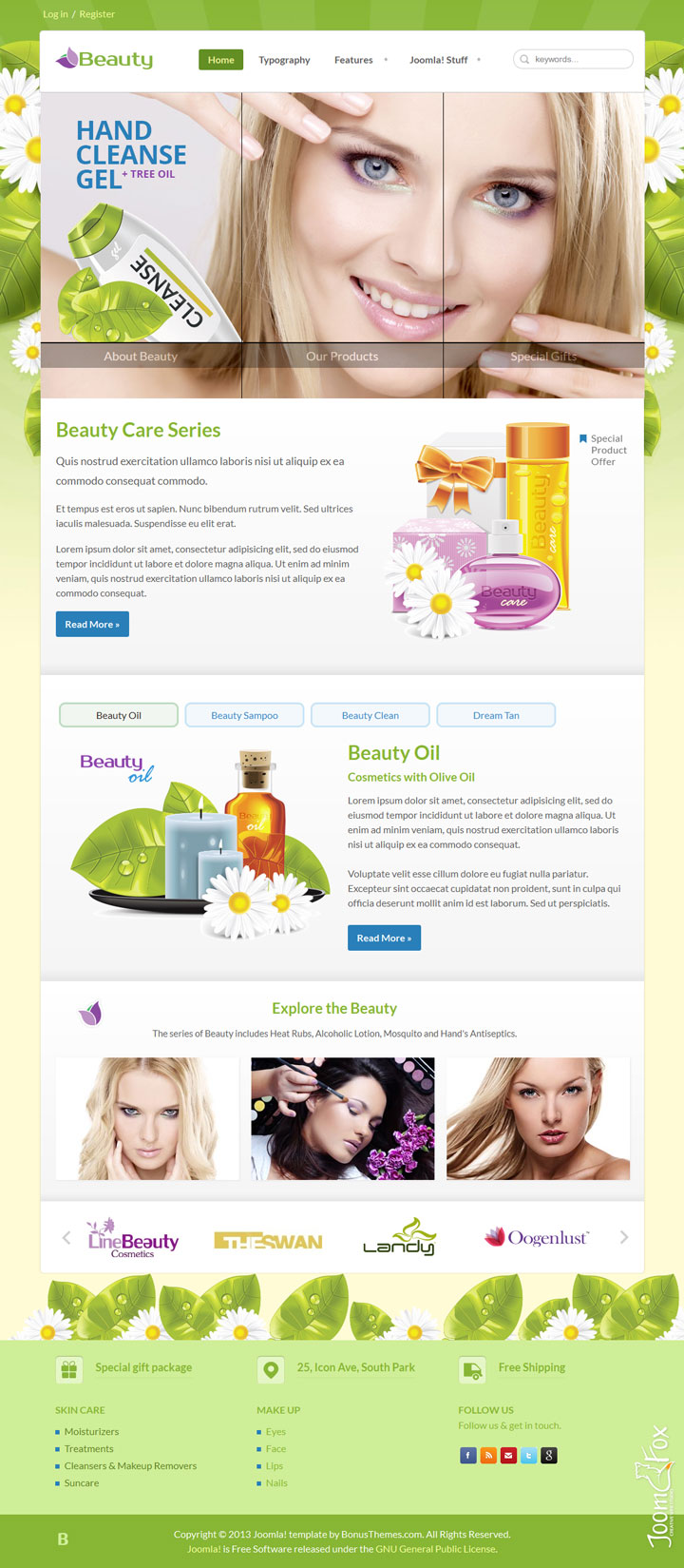 Joomla шаблон BonusThemes Beauty