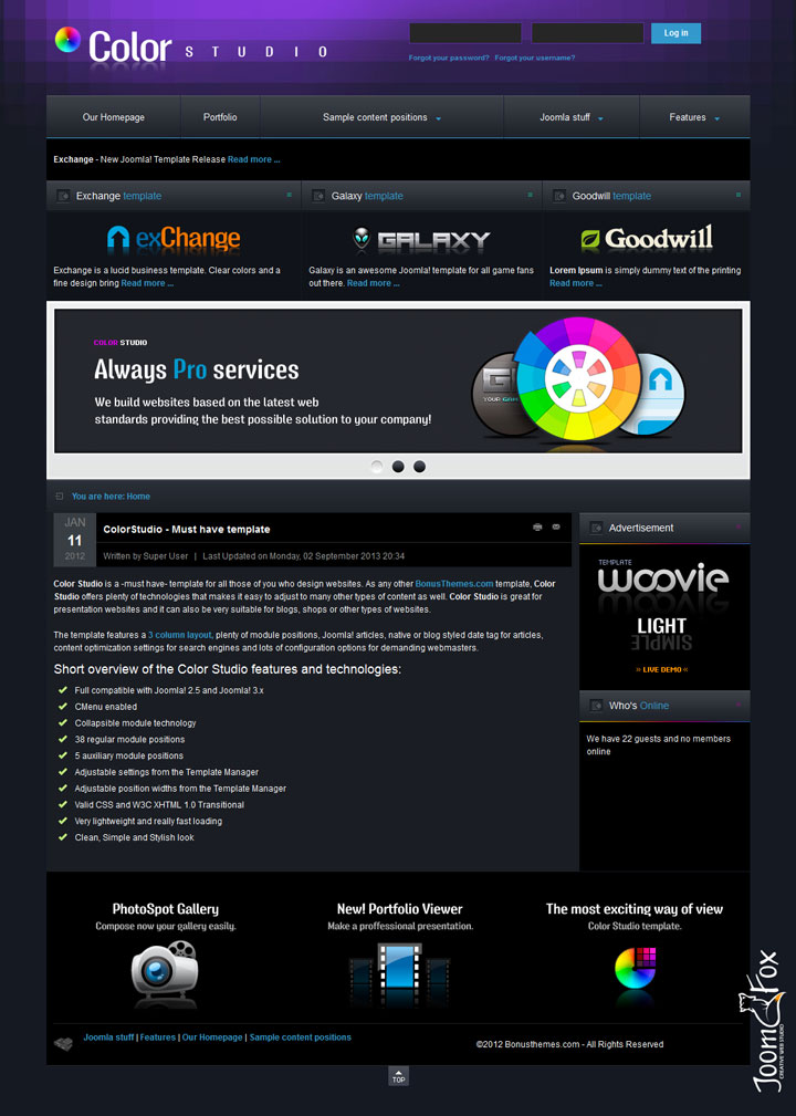 Joomla шаблон BonusThemes Color Studio