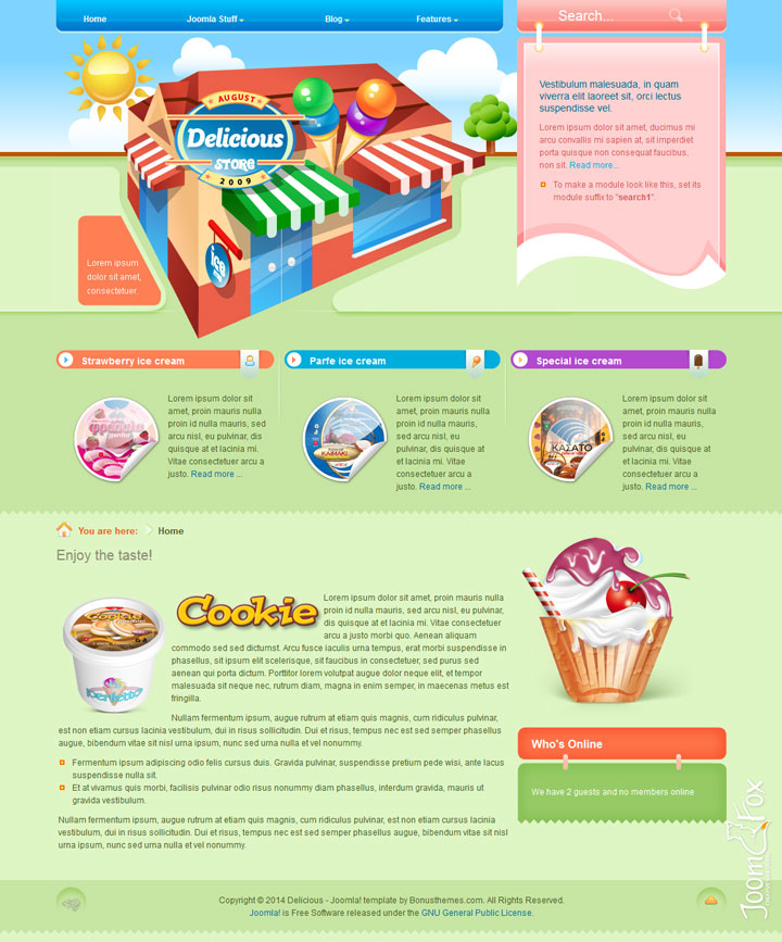 Joomla шаблон BonusThemes Delicious