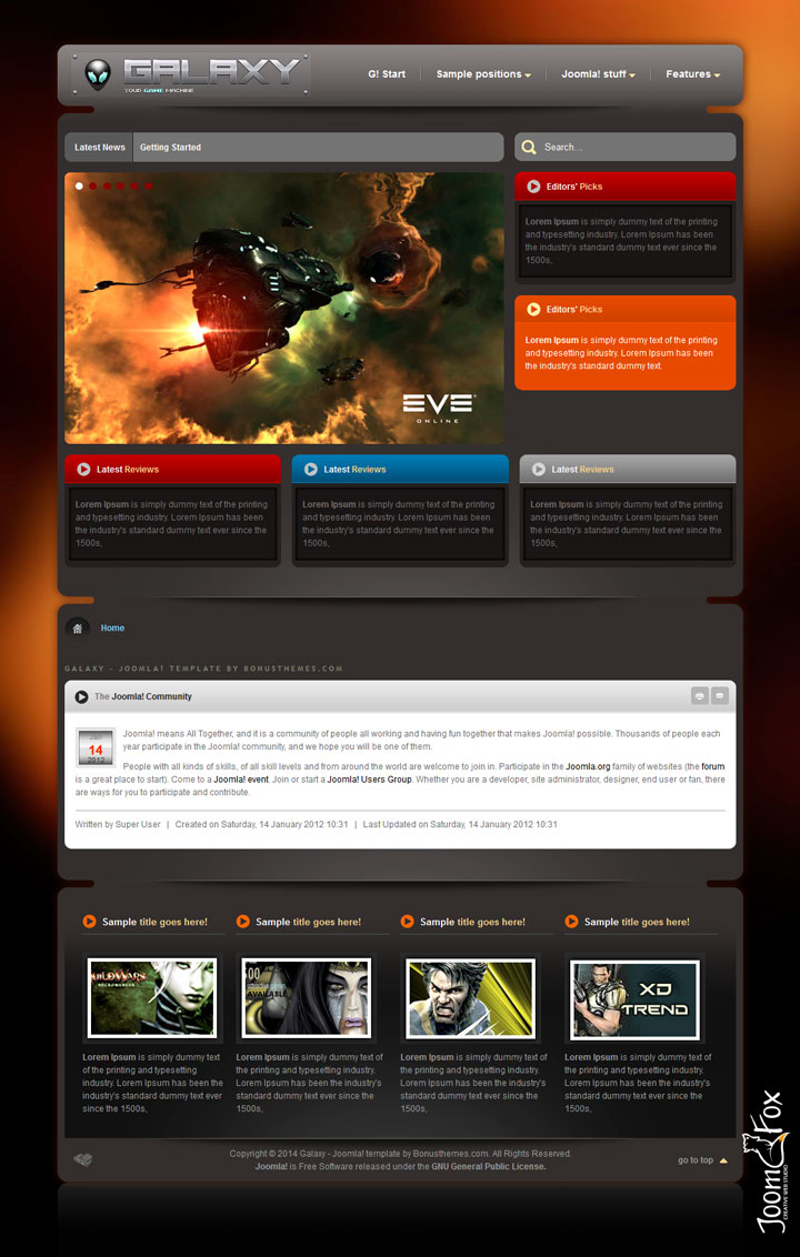 Joomla шаблон BonusThemes Galaxy
