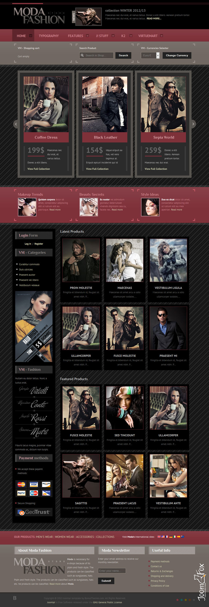 Joomla шаблон BonusThemes Moda